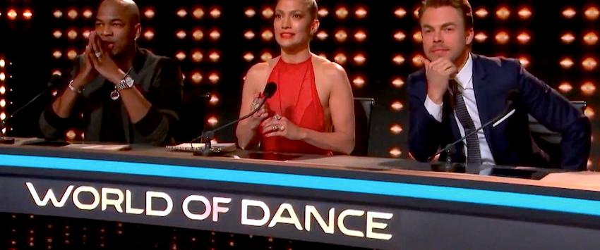 Ne-Yo, Jennifer Lopez and Derek Hough in World of Dance