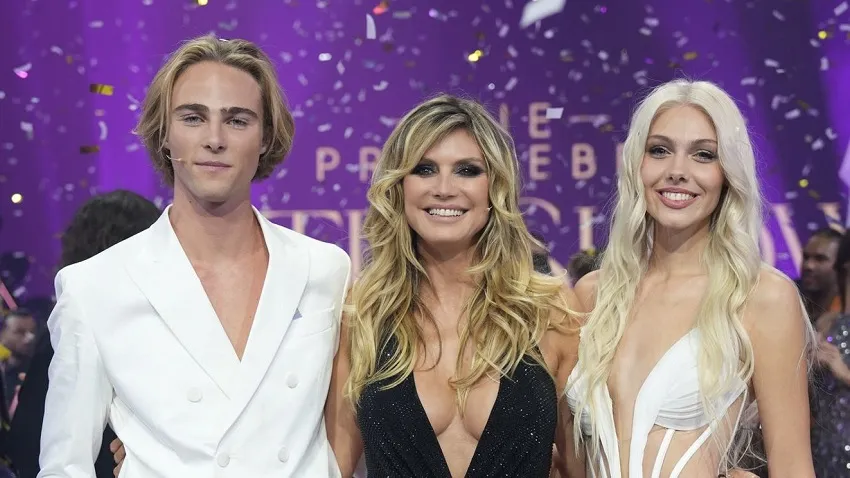 Daniela, Heidi Klum, Moritz - Germany's Next Topmodel finale 2025. Photo: ProSieben